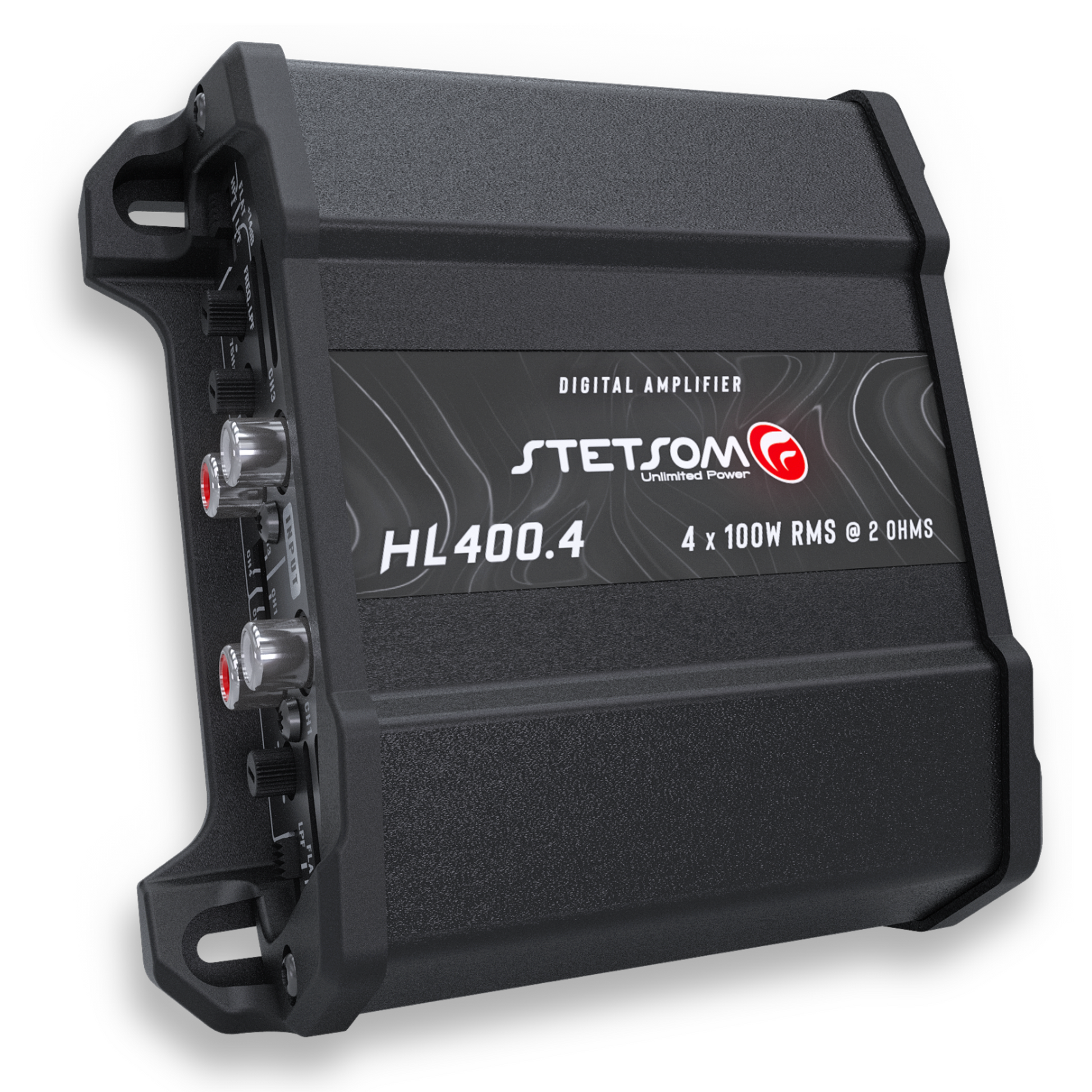 Stetsom HL 400.4 Class D Full Range Amplifier 4 Channel 400 Watts, RCA Input and High Wire Input, Variable Crossover