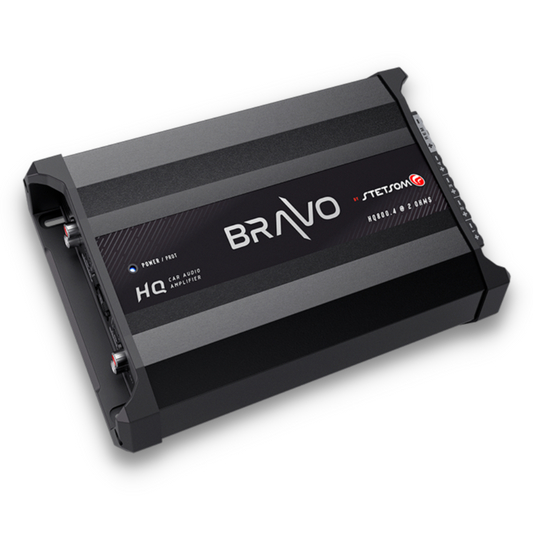 Amplificador digital de audio multicanal para automóvil Stetsom Bravo HQ 800.4 - 2 ohmios estables - 800 vatios RMS 4 canales independientes 