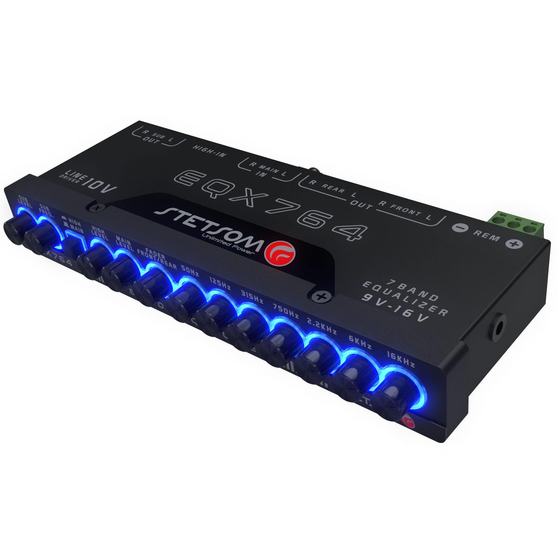 Stetsom EQX764 Graphic Equalizer 7 Band Equalization Modern Blue LED