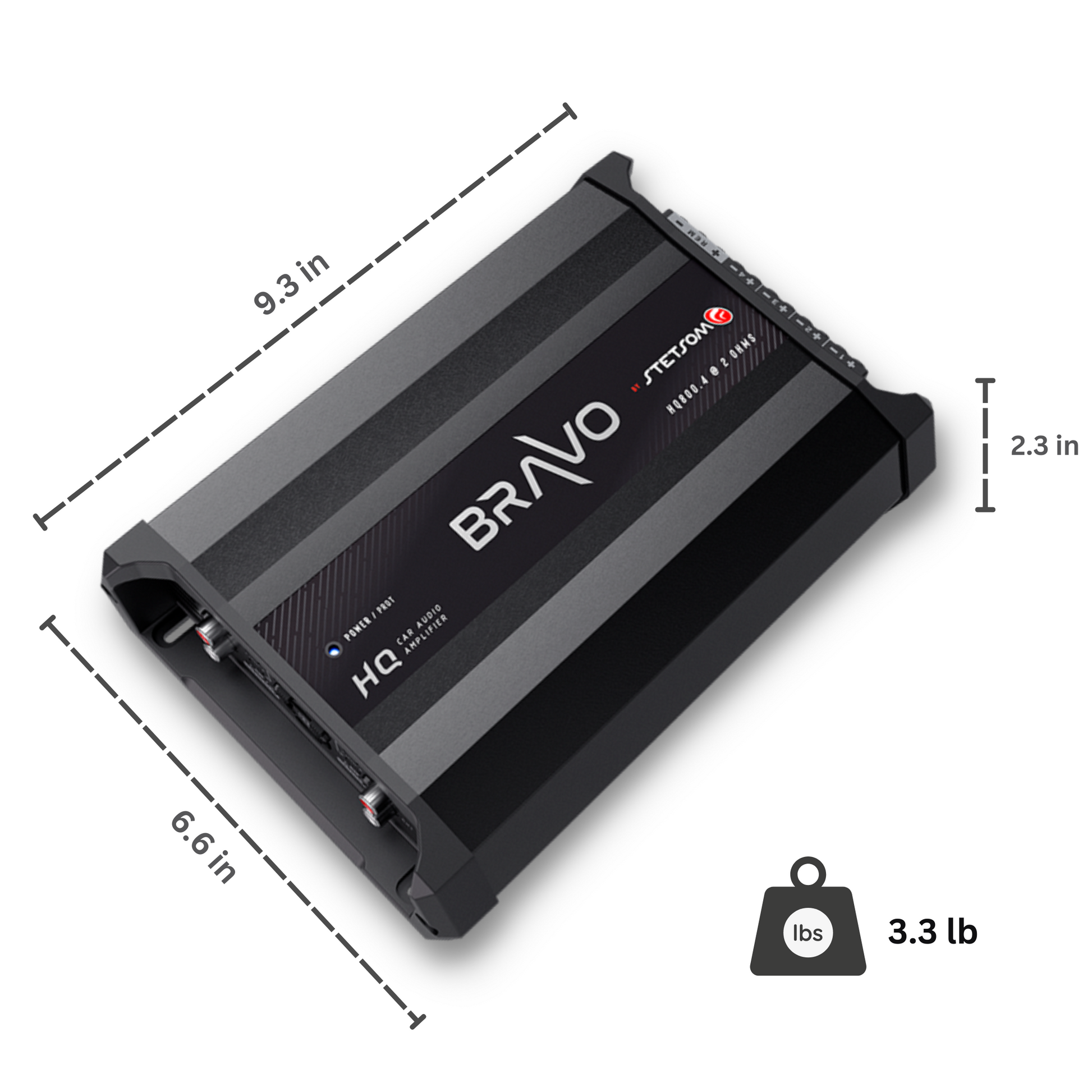 Stetsom Bravo HQ 800.4 Multichannel Car Audio Digital Amplifier - 2 Ohms Stable - 800 Watts RMS 4 Independent Channels