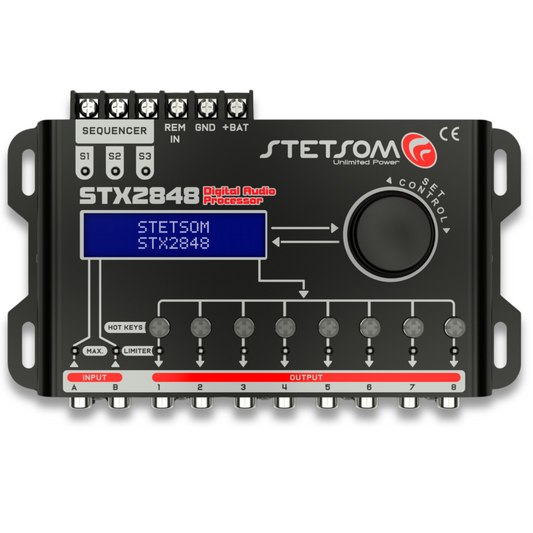 Stetsom STX 2848 DSP Crossover & Equalizer 8 Channel Full Digital Signal Processor (Sequencer) 2.8