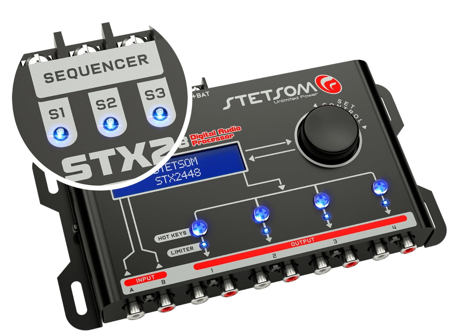 Stetsom STX 2448 DSP Crossover & Equalizer 4 Channel Full Digital Signal Processor (Sequencer) 2.4