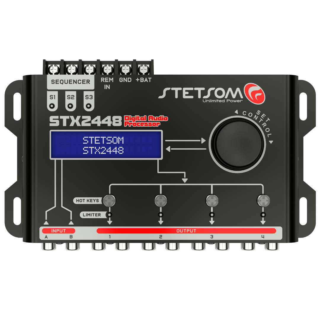 Stetsom STX 2448 DSP Crossover & Equalizer 4 Channel Full Digital Signal Processor (Sequencer) 2.4