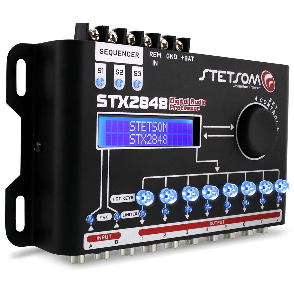 Stetsom STX 2848 DSP Crossover & Equalizer 8 Channel Full Digital Signal Processor (Sequencer) 2.8