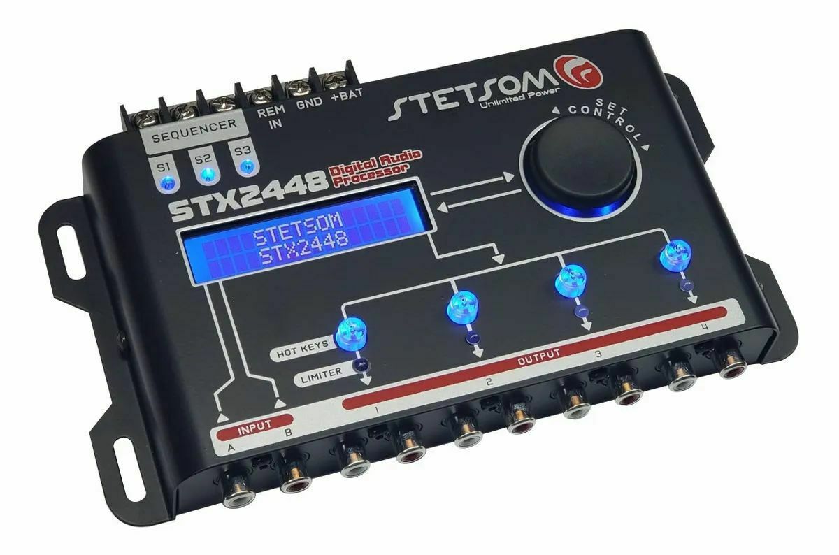 Stetsom STX 2448 DSP Crossover & Equalizer 4 Channel Full Digital Signal Processor (Sequencer) 2.4